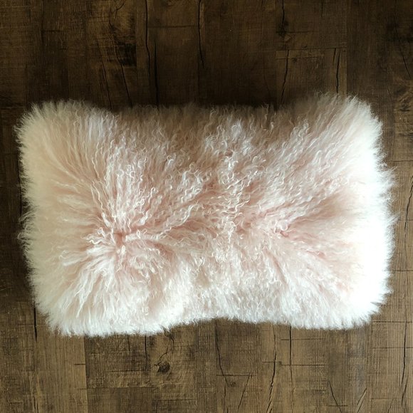 Z Gallerie Accents Z Gallerie Light Pink Mongolian Fur Pillow Brand